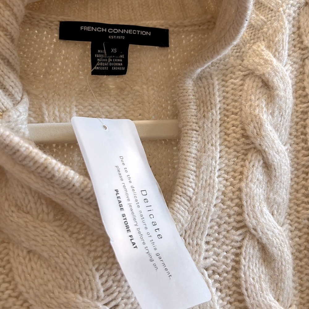 NWT French Connection Kyla Cable Knit Sweater - Picture 4 of 6